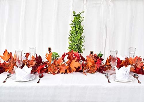 2 Pack Fall Garland Maple Leaf, 5.9Ft/Piece Hanging Vine Garland Artificial Autumn Foliage Garland Thanksgiving, alternate