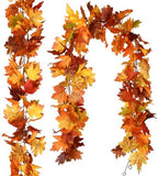 2 Pack Fall Maple Leaf Hanging Vine Garland Artificial Autumn Foliage Thanksgiving Decor for Home Wedding