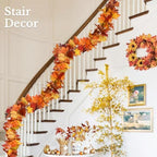 2 Pack Fall Maple Leaf Hanging Vine Garland Artificial Autumn Foliage Thanksgiving Decor for Home Wedding, alternate view 3