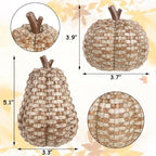 2 Pack Fall Pumpkin Decor, Woven Resin Pumpkins for Indoor Home, alternate view 3