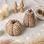 2 Pack Fall Pumpkin Decor, Woven Resin Pumpkins for Indoor Home, alternate view 4