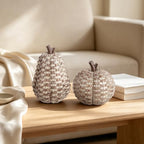 2 Pack Fall Pumpkin Decor, Woven Resin Pumpkins for Indoor Home, alternate view 5