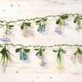2 Pack Flower Garland, 6.6 FT Artificial Floral Vine with Burlap Rope, Pink Yellow Blue Hanging Flower Garland