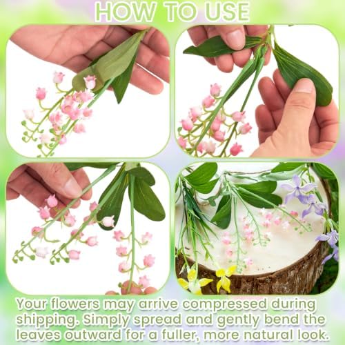 2 Pack Flower Garland, 6.6 FT Artificial Floral Vine with Burlap Rope, Pink Yellow Blue Hanging Flower Garland, alternate