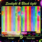 2 Pack Fluorescent Macarons Tinsel Curtains, 3.2x8.2ft Party Streamers Backdrop, Holographic Foil Curtain Photo, alternate