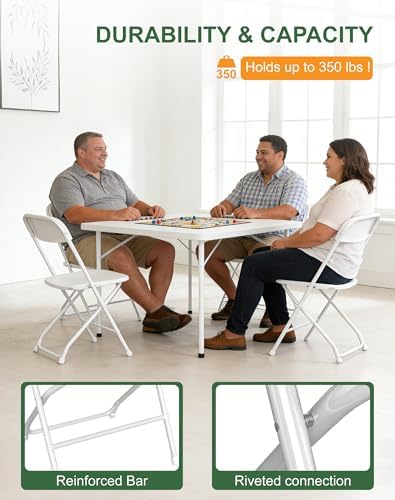 2 Pack Folding Chairs for Events Office Wedding Party Rental, School, alternate view 2