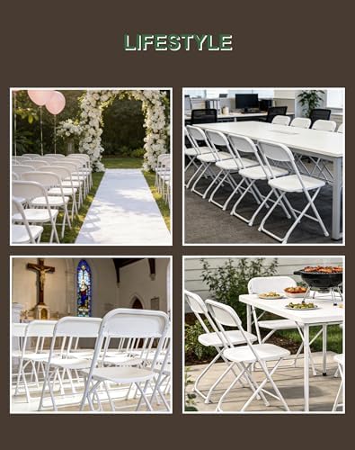 2 Pack Folding Chairs for Events Office Wedding Party Rental, School, alternate view 4