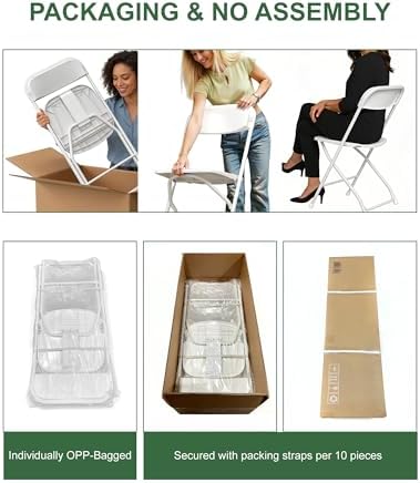 2 Pack Folding Chairs for Events Office Wedding Party Rental, School, alternate view 7