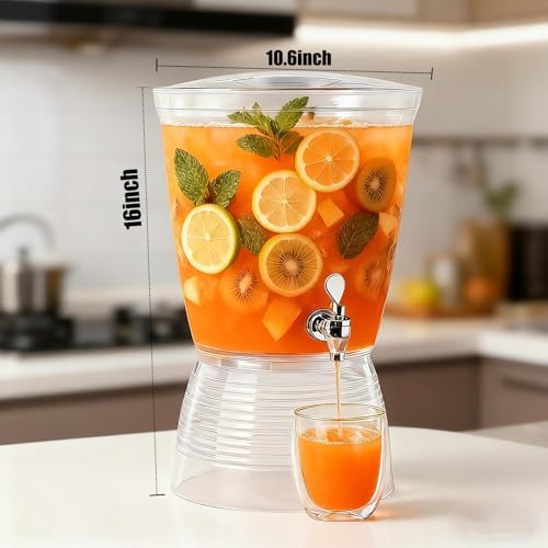 2 Pack Food Grade Beverage Dispenser with Spigot, 2.7 Gallon Leak-Proof Drink Dispenser for Countertop, alternate view 3