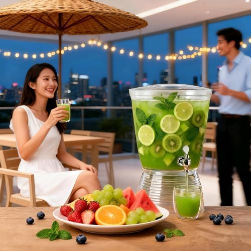 2 Pack Food Grade Beverage Dispenser with Spigot, 2.7 Gallon Leak-Proof Drink Dispenser for Countertop, alternate view 5