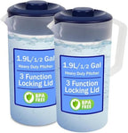 2 Pack - Fridge Door Water Pitcher with Lid (Half Gallon Pitcher / 64oz) in Navy