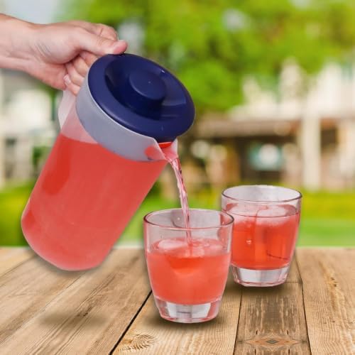 2 Pack - Fridge Door Water Pitcher with Lid (Half Gallon Pitcher / 64oz) in Navy, alternate view 4