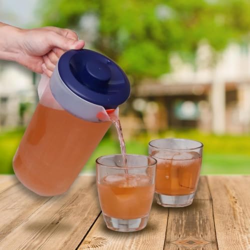 2 Pack - Fridge Door Water Pitcher with Lid (Half Gallon Pitcher / 64oz) in Navy, alternate view 5