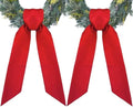 2 Pack Front Door Wreath Blank Sash - 3.3" W x 52.8" L Red Plain Wreath Accessories for Christmas Halloween