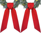2 Pack Front Door Wreath Blank Sash - 3.3" W x 52.8" L Red Plain Wreath Accessories for Christmas Halloween