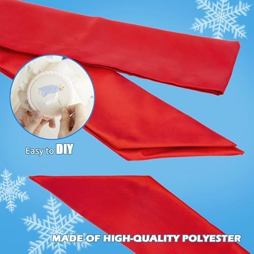 2 Pack Front Door Wreath Blank Sash - 3.3" W x 52.8" L Red Plain Wreath Accessories for Christmas Halloween, alternate view 4