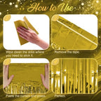 2 Pack Gold Fringe Backdrop, 3.2 x 8.2 ft Tinsel Curtains Party Decorations in 3.2 x 8.2 ft, alternate view 6