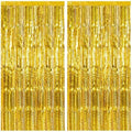 2 Pack Gold Fringe Curtain Backdrop Tinsel Streamers Birthday Party Decorations Christmas Photo Booth Backdrop