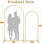 2 Pack Gold Metal Arch Backdrop Stand(7.2FT/6FT), Easy-Install Balloon Arch, alternate view 3