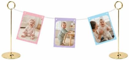 2 Pack Gold Table Banner Stand Banner Holder Garland Display Stand in Gold