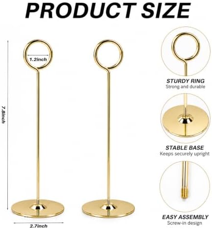 2 Pack Gold Table Banner Stand Banner Holder Garland Display Stand in Gold, alternate view 3