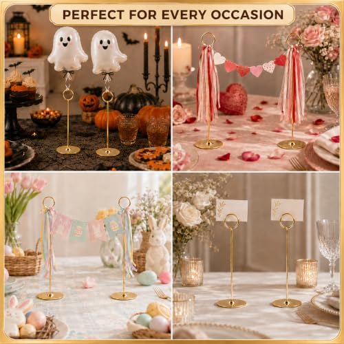 2 Pack Gold Table Banner Stand Banner Holder Garland Display Stand in Gold, alternate view 5