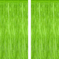 2 Pack Grass Green Christmas St Patricks Foil Curtain Decorations