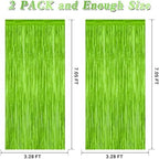 2 Pack Grass Green Christmas St Patricks Foil Curtain Decorations, alternate view 2