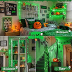 2 Pack Green Halloween Fairy Lights Battery Operated with Remote, alternate view 5