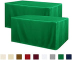 2 Pack Green Table Cloths for 8 Foot Rectangle Tables in 8FT | 2 Pack in Green