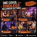 2 Pack Halloween Cocktail Tablecloth, Round High Top Table Covers in Black, White, alternate view 6