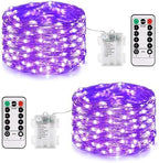 2 Pack Halloween Fairy Lights Battery Operated, Total 200 LED 66ft