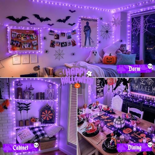 2 Pack Halloween Fairy Lights Battery Operated, Total 200 LED 66ft, alternate view 4