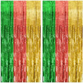 2 Pack Hawaii Backdrop Party Decorations Tinsel Curtain Summer Party Streamer Foil Fringe Birthday Decorations