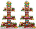 2 Pack Hawaiian Cupcake Stand Hawaiian Party Decorations in Brown
