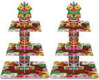 2 Pack Hawaiian Cupcake Stand Hawaiian Party Decorations in Brown