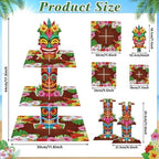 2 Pack Hawaiian Cupcake Stand Hawaiian Party Decorations in Brown, alternate view 3
