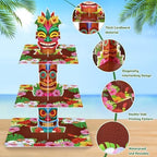 2 Pack Hawaiian Cupcake Stand Hawaiian Party Decorations in Brown, alternate view 4