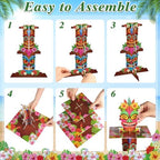 2 Pack Hawaiian Cupcake Stand Hawaiian Party Decorations in Brown, alternate view 5
