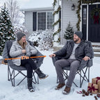 2 Pack Heated Camping Chair with 3 Levels Adjustable Temperature, Grey in Grey, alternate view 2