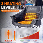 2 Pack Heated Camping Chair with 3 Levels Adjustable Temperature, Grey in Grey, alternate view 4