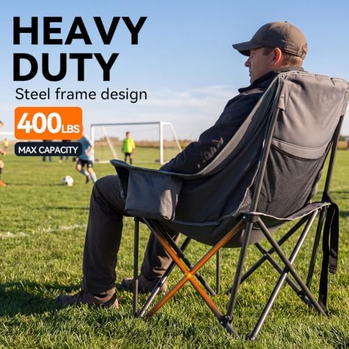 2 Pack Heated Camping Chair with 3 Levels Adjustable Temperature, Grey in Grey, alternate view 6