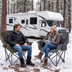 2 Pack Heated Camping Chair with 3 Levels Adjustable Temperature, Grey in Grey, alternate view 7