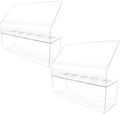 2 Pack Ice Cream Cone Holder 5 Slot Clear Acrylic Countertop Dessert Display with Slanted Sneeze Guard for Ice
