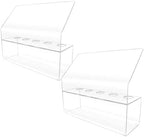 2 Pack Ice Cream Cone Holder 5 Slot Clear Acrylic Countertop Dessert Display with Slanted Sneeze Guard for Ice
