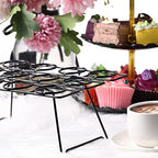 2 Pack Ice Cream Cone Holders Rack with 12 Holes Cake Cone Stand, Black in Black, alternate view 2