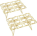 2 Pack Ice Cream Cone Holders Rack with 12 Holes Cake Cone Stand, Gold in Gold