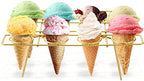 2 Pack Ice Cream Cone Holders Rack with 12 Holes Cake Cone Stand, Gold in Gold, alternate view 4