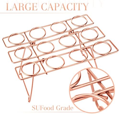 2 Pack Ice Cream Cone Holders Rack with 12 Holes Cake Cone Stand, Rose Gold in Rose Gold, alternate view 4