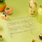 2 Pack Ice Cream Cone Holders Rack with 12 Holes Cake Cone Stand, Silver in Silver, alternate view 2